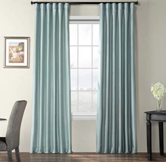 Faux Silk Taffeta Curtain Panels