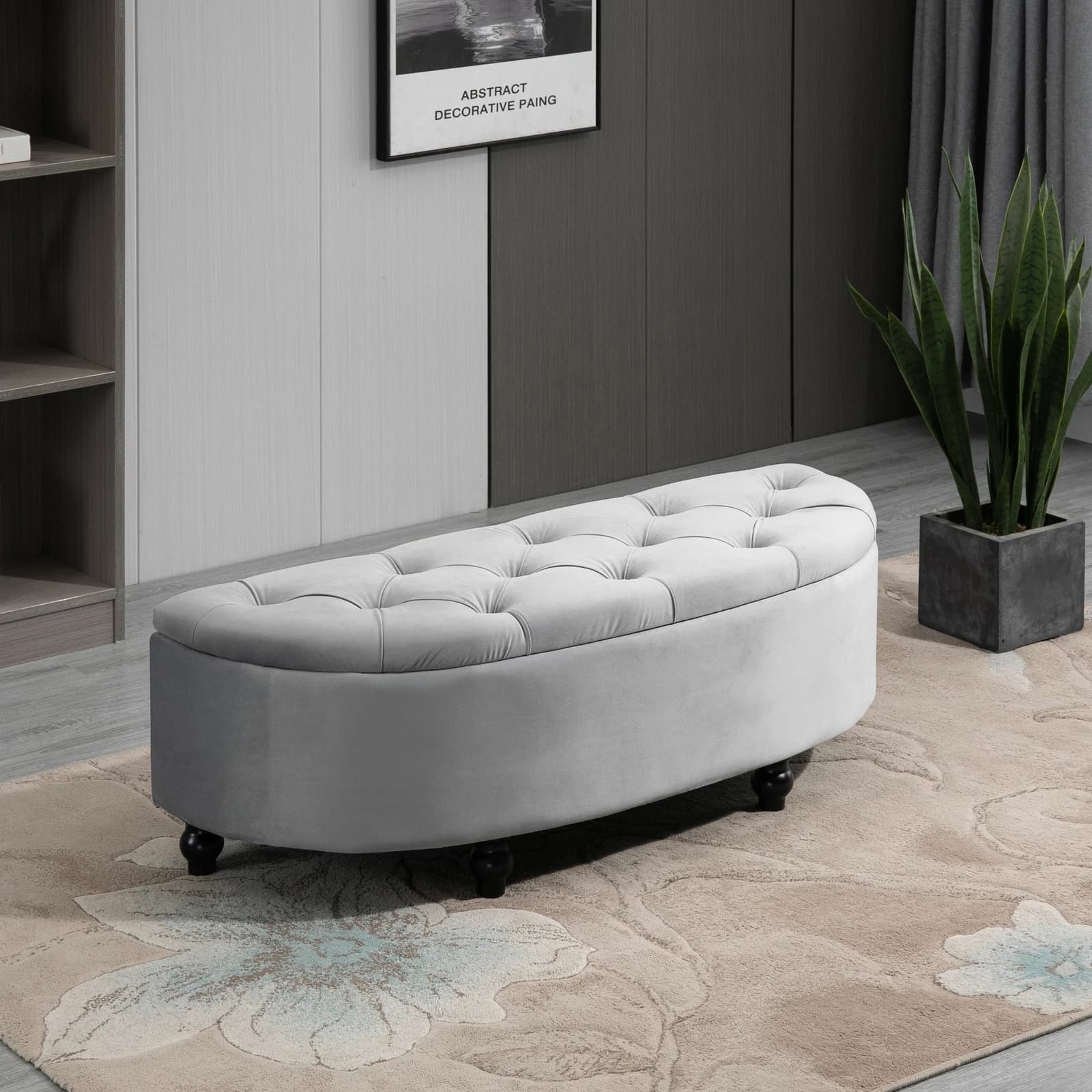 Tufted Velvet Upholstered Storage Bench